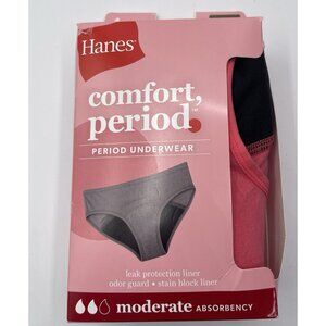 Hanes Girls Size 16 Period Underwear Moderate Absorbency 4 Pack